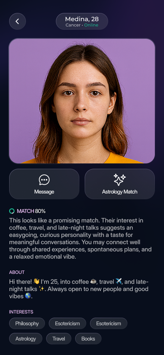 AstraLink match profile